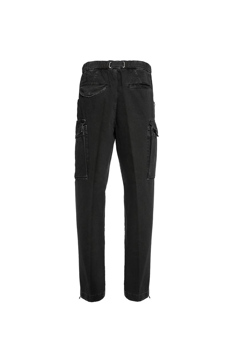 White sand Pantaloni cargo con gamba dritta in bull denim di cotone Outlet