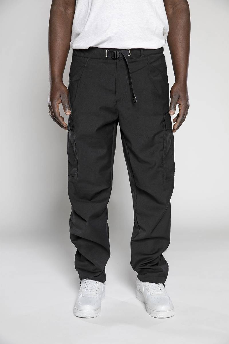 White sand Pantaloni cargo con gamba dritta in misto lana