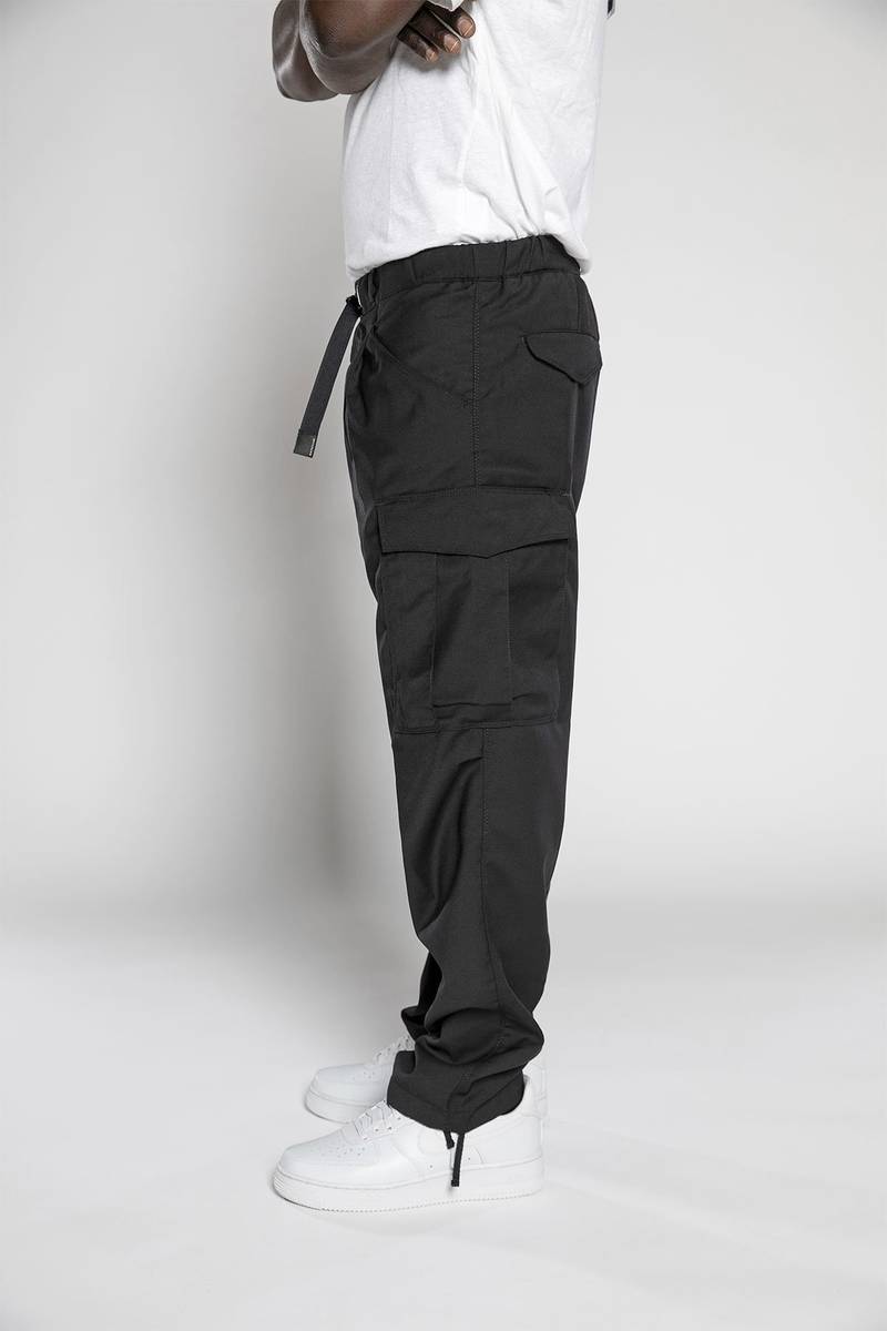 White sand Pantaloni cargo con gamba dritta in misto lana In Vendita