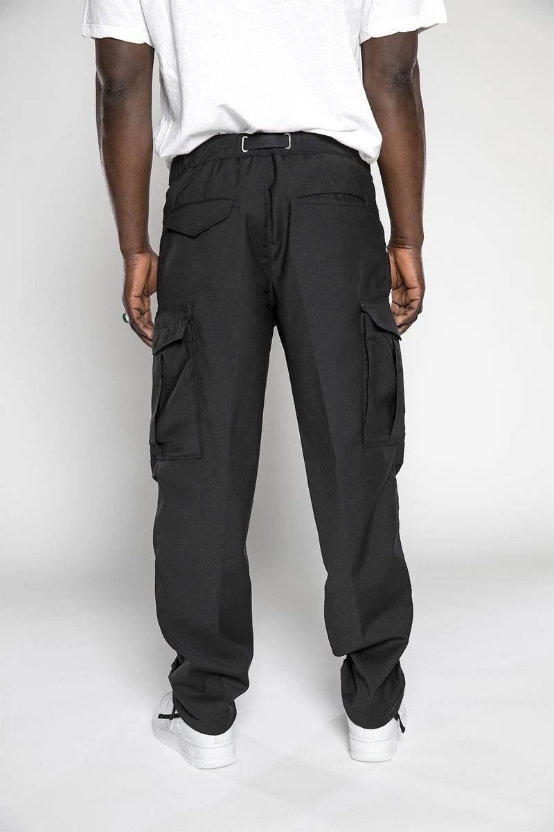 White sand Pantaloni cargo con gamba dritta in misto lana In Vendita