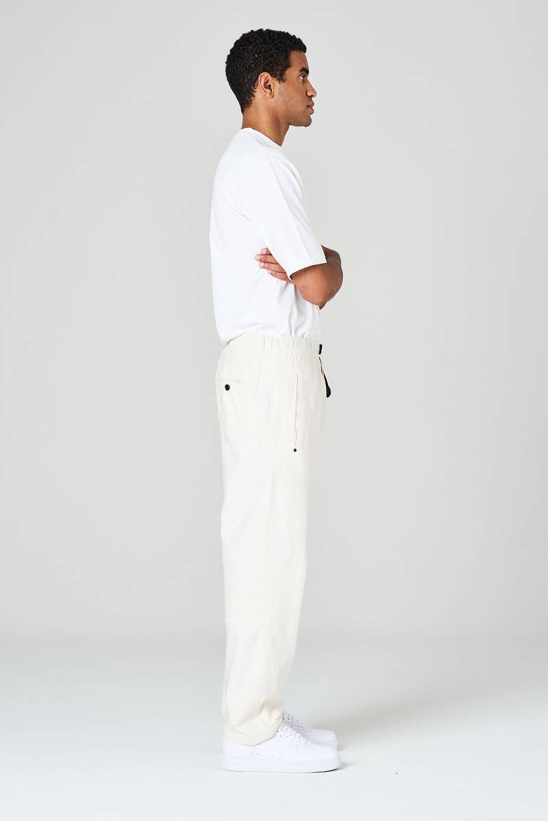 White sand Pantaloni in gabardina di cotone ricamata Saldi