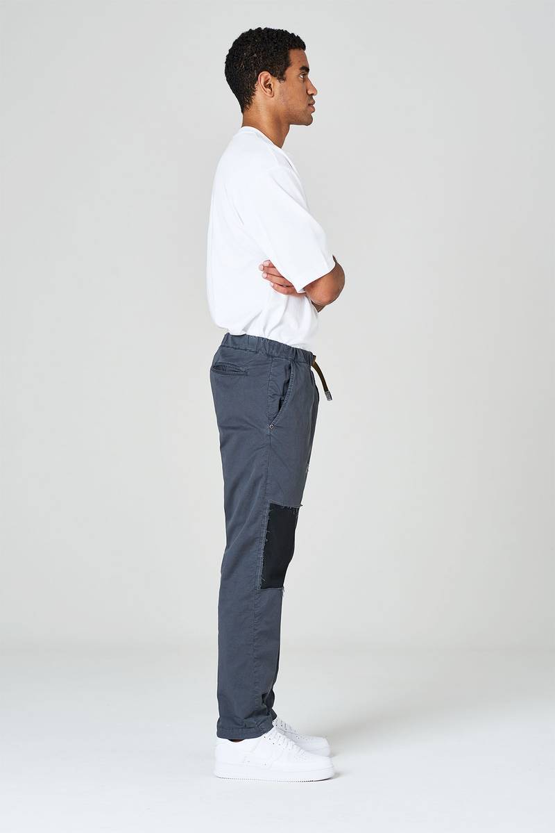 White sand Pantaloni in gabardina di cotone con toppe Vendita Calda
