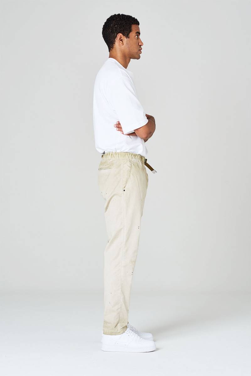 White sand Pantaloni in gabardina di cotone effetto slavato Vendita Economica