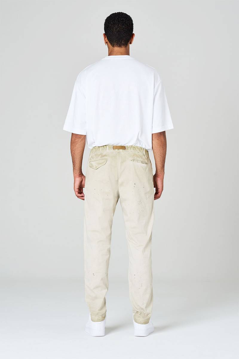 White sand Pantaloni in gabardina di cotone effetto slavato Vendita Economica