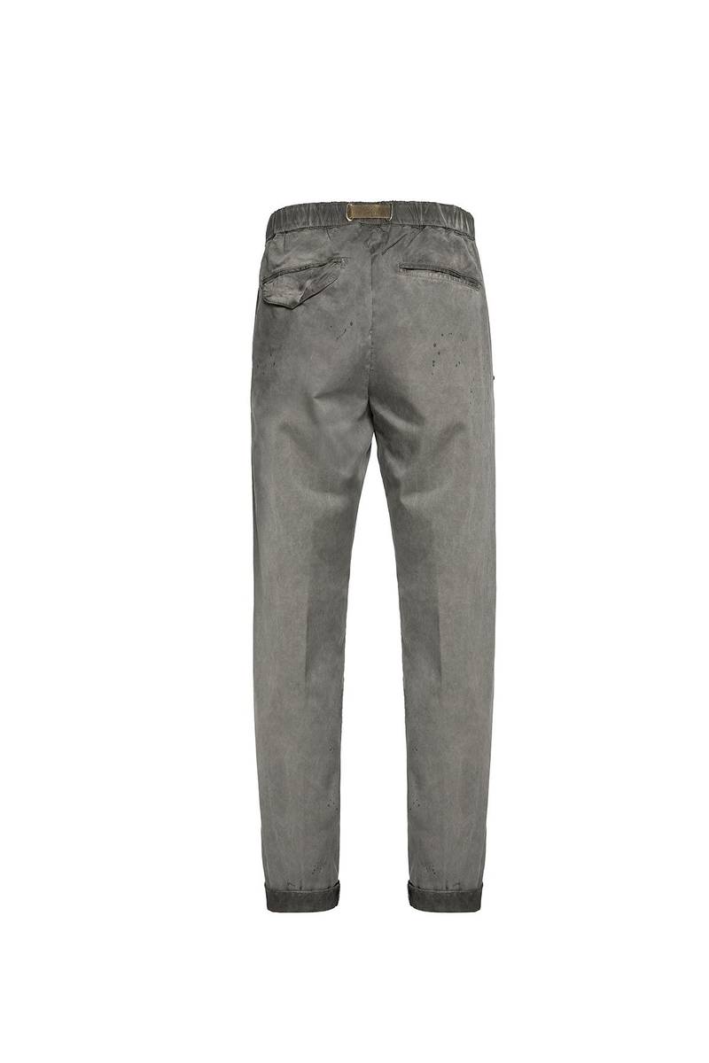 White sand Pantaloni in gabardina di cotone effetto slavato Vendita Economica