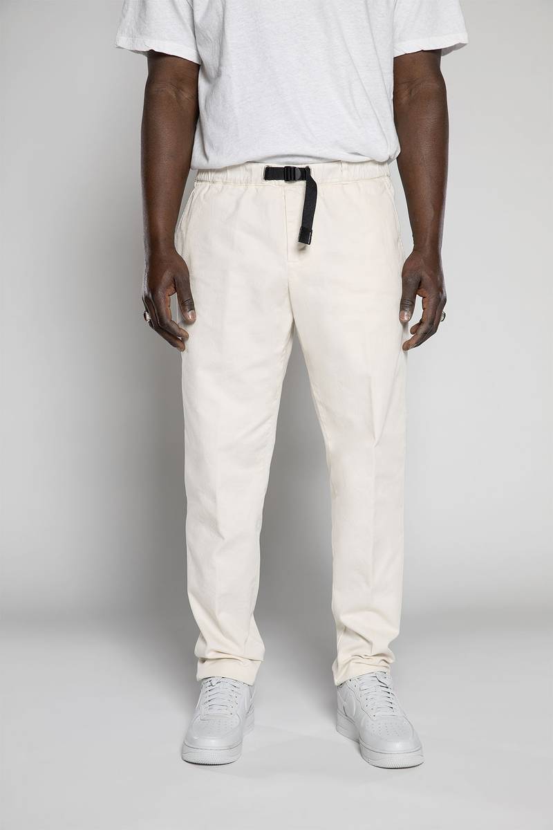 White sand Pantaloni in tessuto bull denim Moda