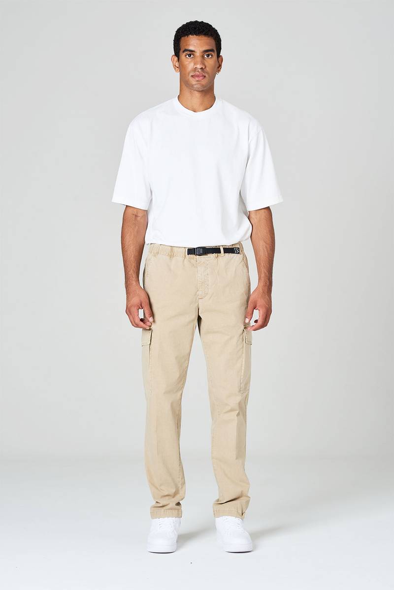 White sand Pantaloni cargo in ripstop di cotone