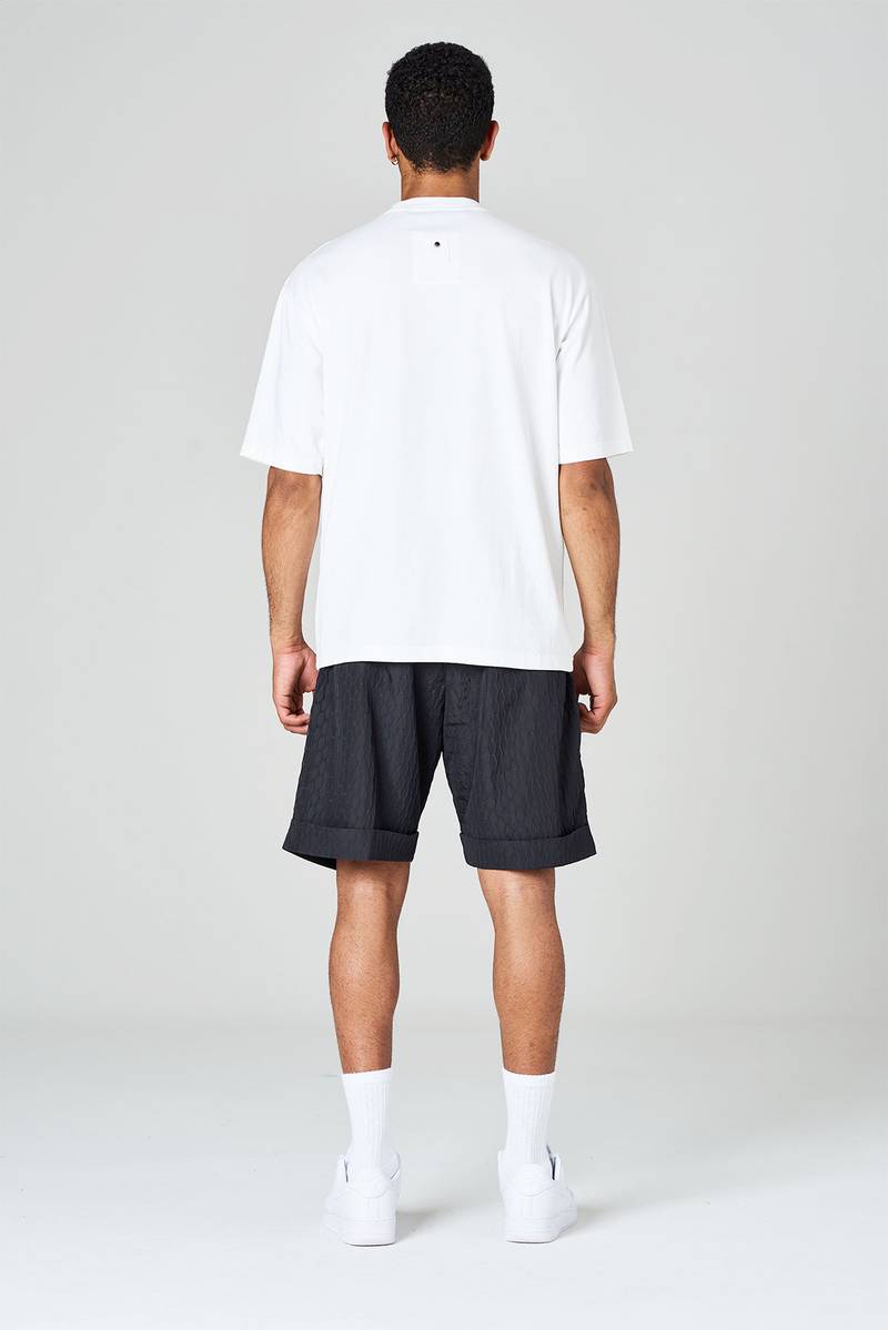 White sand T-shirt girocollo in jersey di cotone tinto in capo Flash Sale