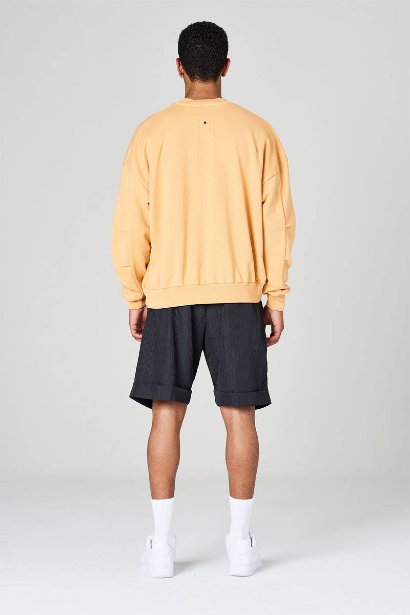 White sand Felpa girocollo in jersey di cotone tinto in capo Fornitura limitata