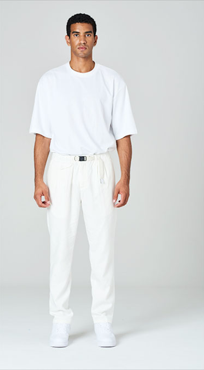 White sand Pantaloni regular fit con doppia pince