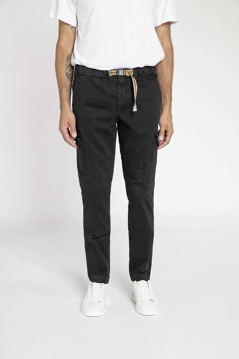 White sand Pantalone cargo in cotone stretch