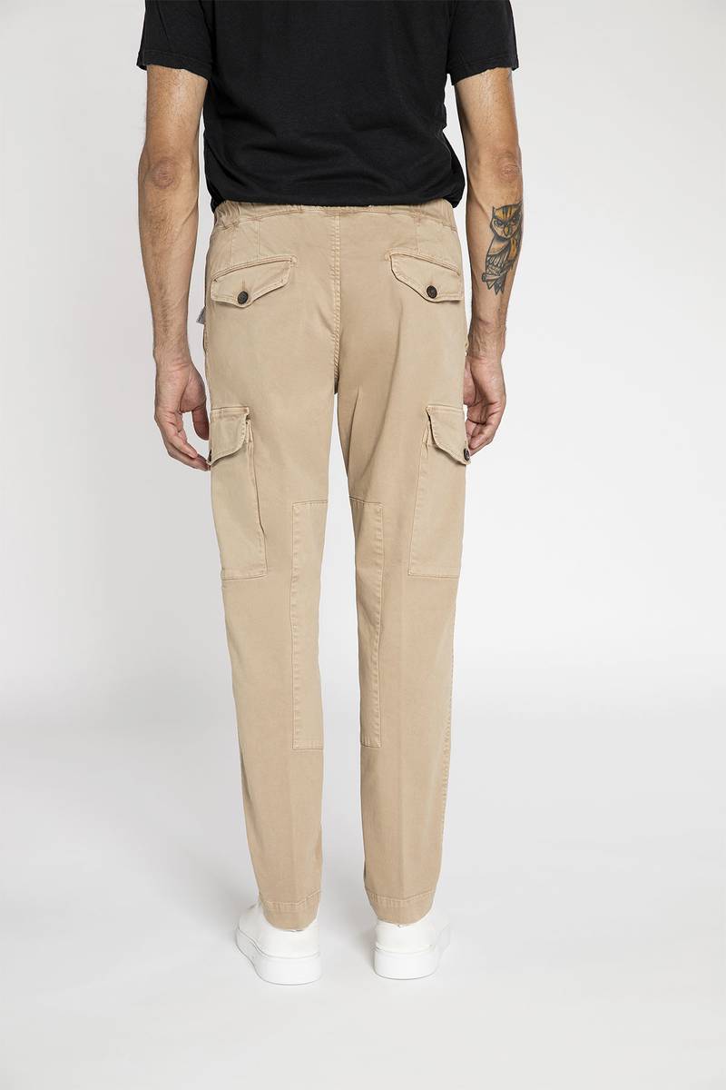 White sand Pantalone cargo in cotone stretch Latest fashion