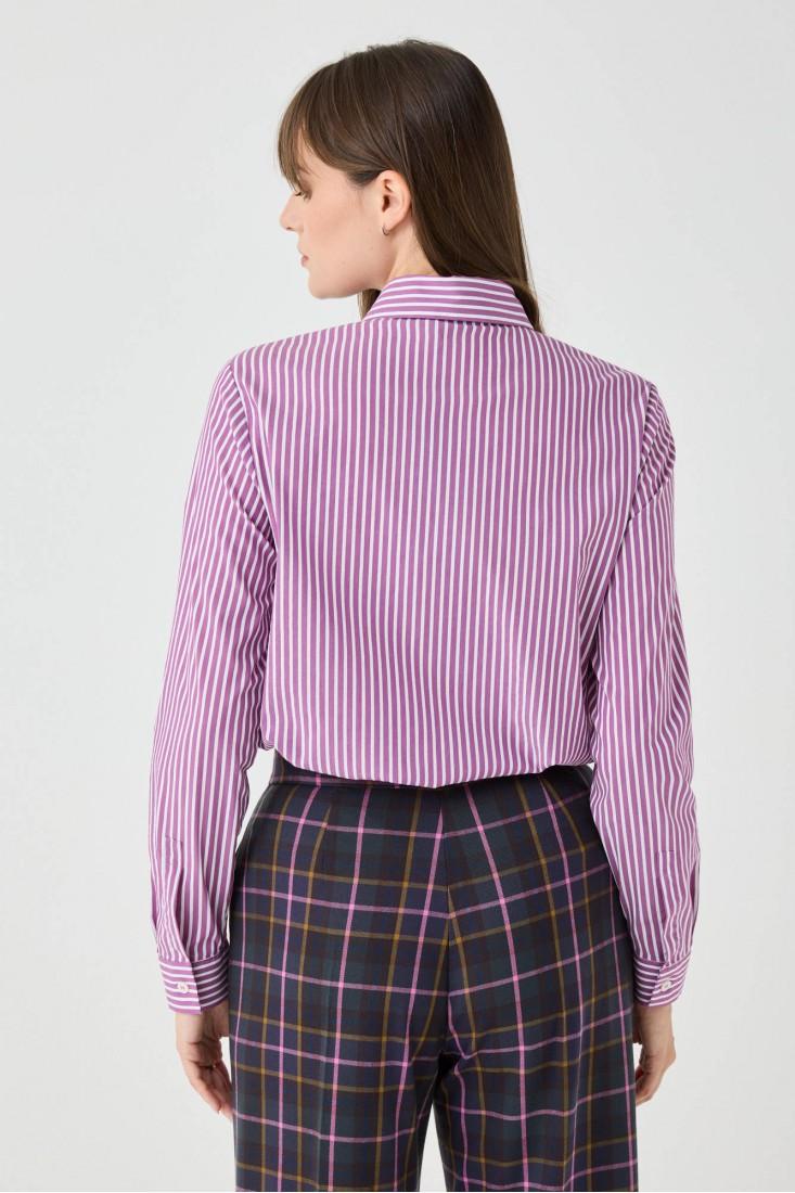 Zanetti 1965 Camicia a righe con dettaglio a fiori Consegna Veloce