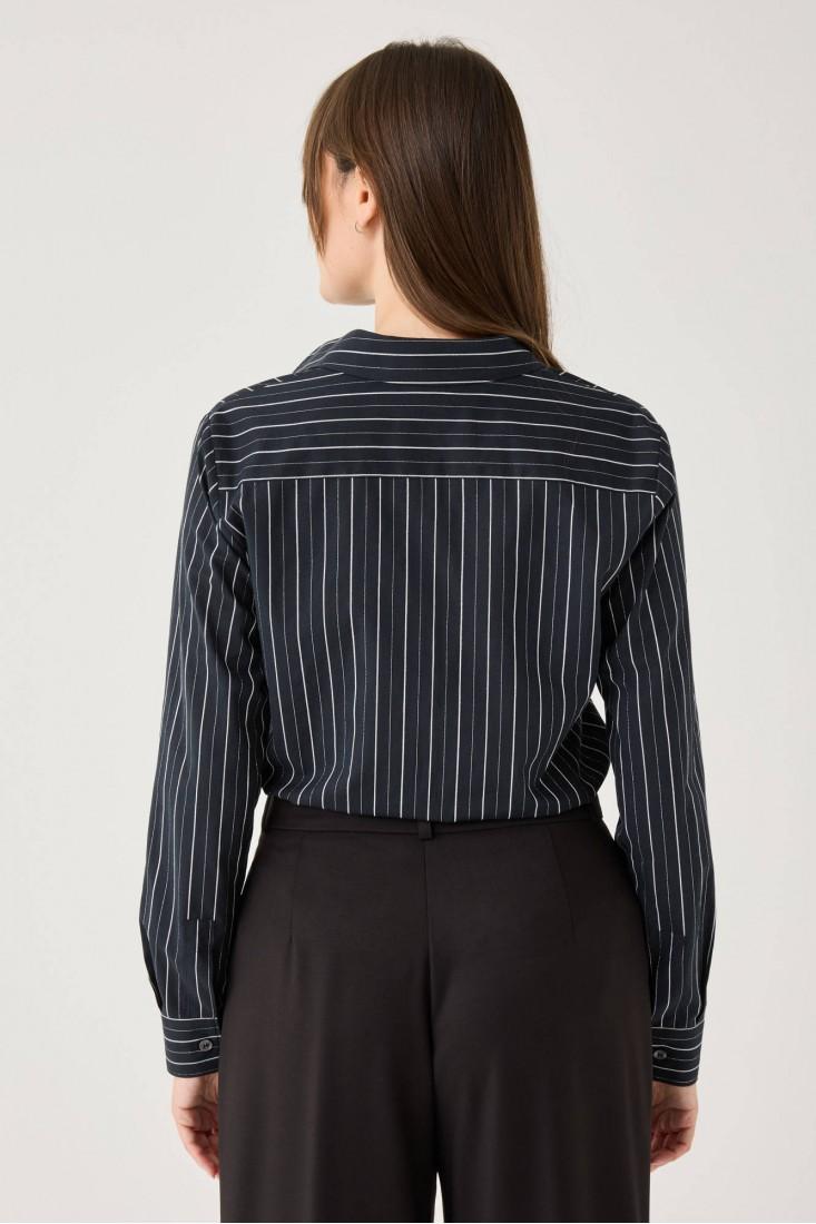 Zanetti 1965 Camicia manica lunga con righe argento Shopping Online