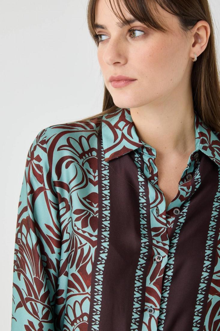 Zanetti 1965 Camicia in viscosa con stampa a fiori Convenienza