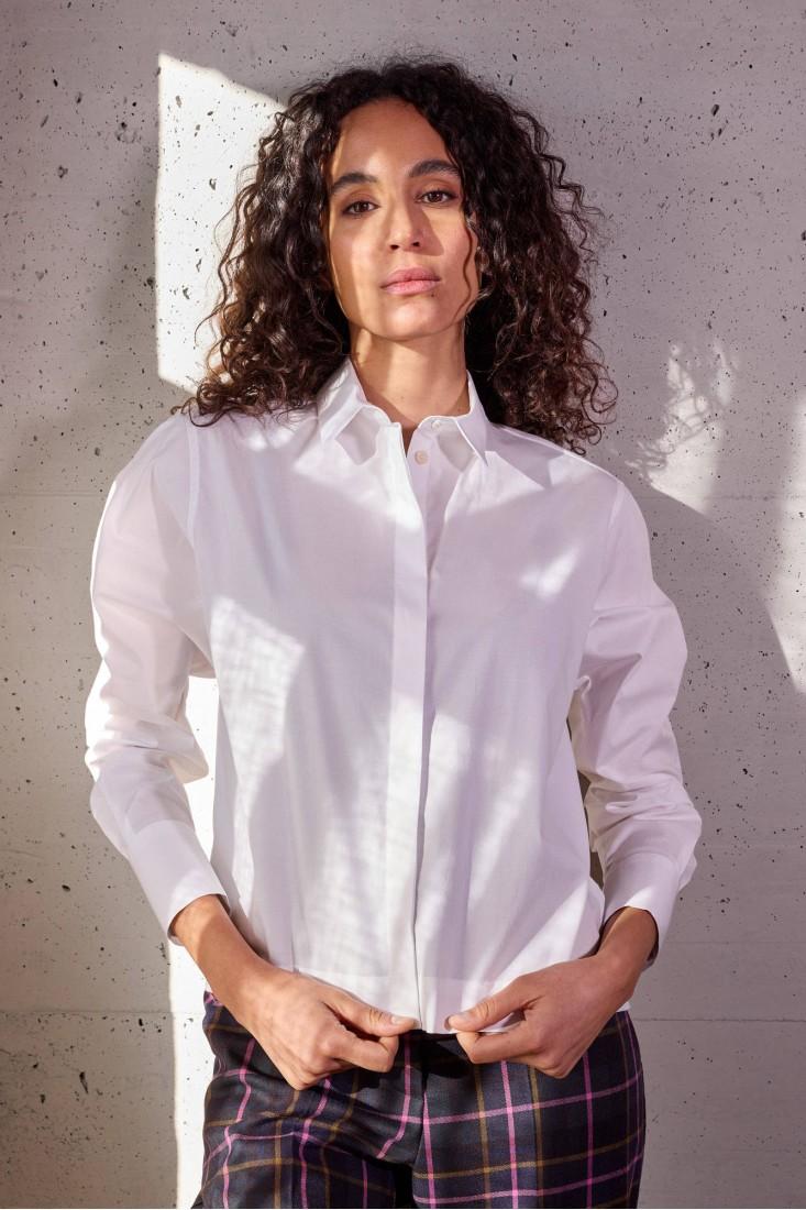 Zanetti 1965 Camicia cropped in cotone stretch Novità