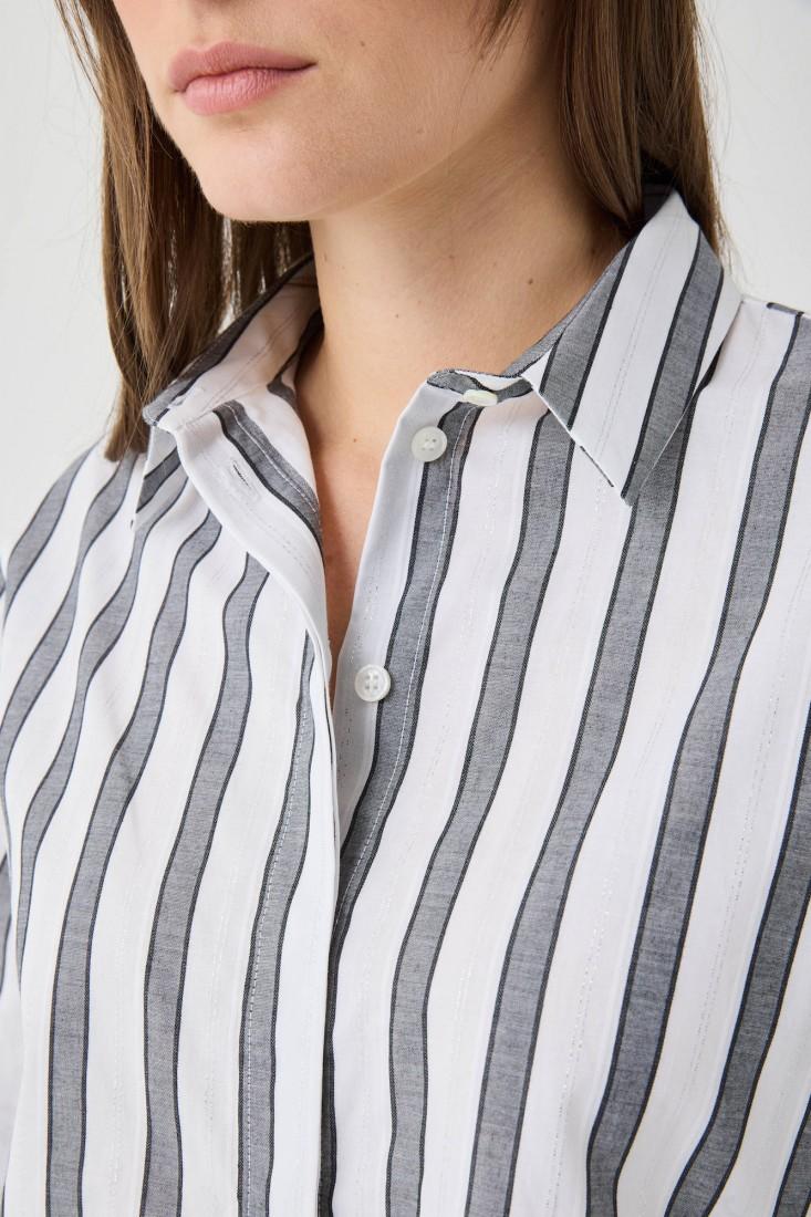 Zanetti 1965 Camicia a righe con inserti lurex Nuovi prodotti