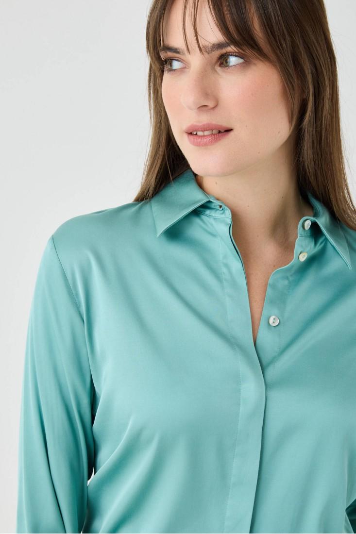 Zanetti 1965 Camicia in viscosa stretch tinta unita Offerta