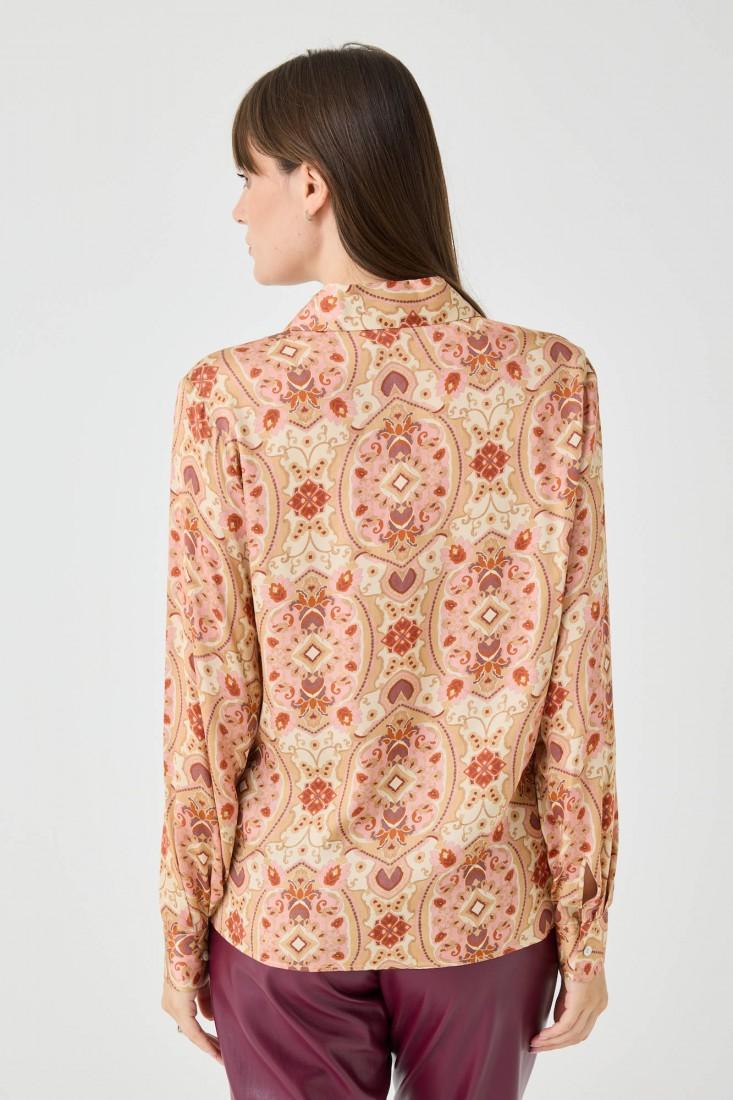 Zanetti 1965 Camicia in viscosa con stampa paisley Economico