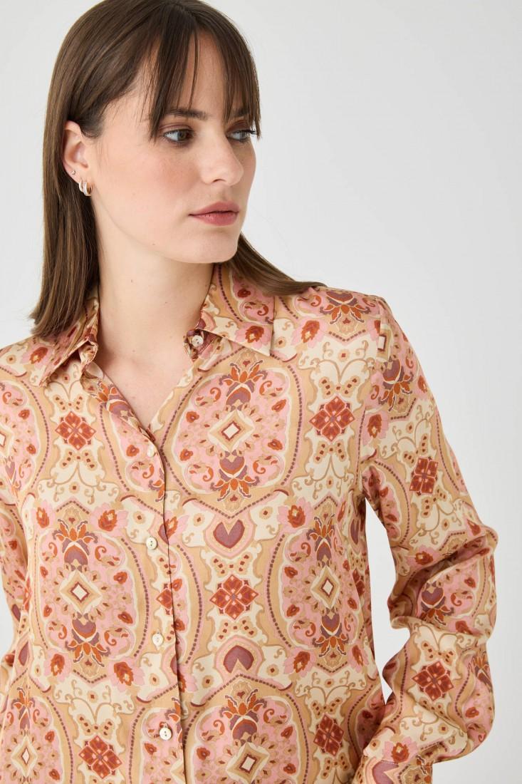 Zanetti 1965 Camicia in viscosa con stampa paisley Economico