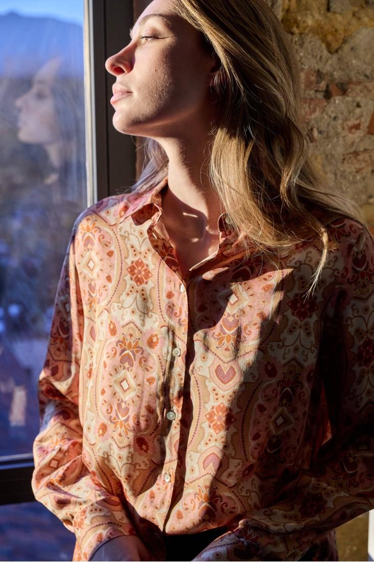 Zanetti 1965 Camicia in viscosa con stampa paisley Economico