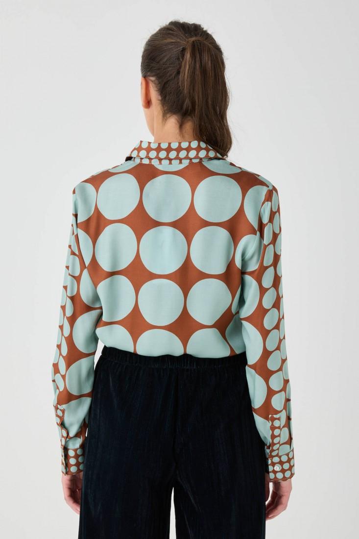 Zanetti 1965 Camicia in viscosa con stampa geometrica In Vendita