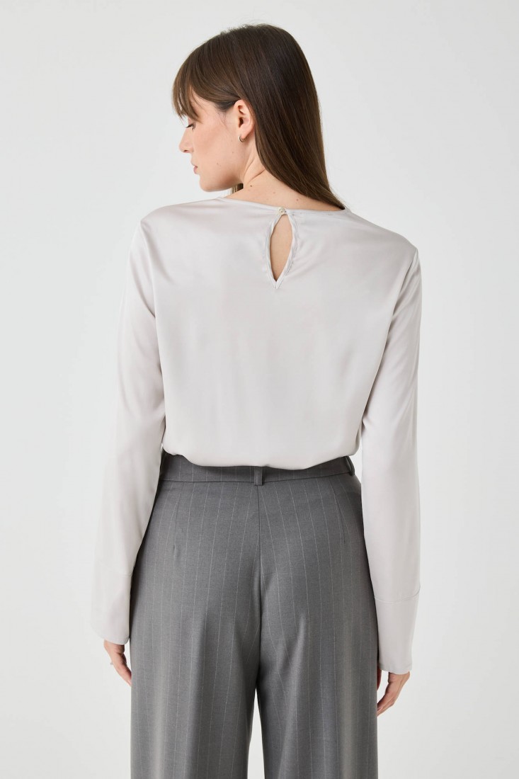 Zanetti 1965 Blusa girocollo in viscosa stretch Vendita Economica