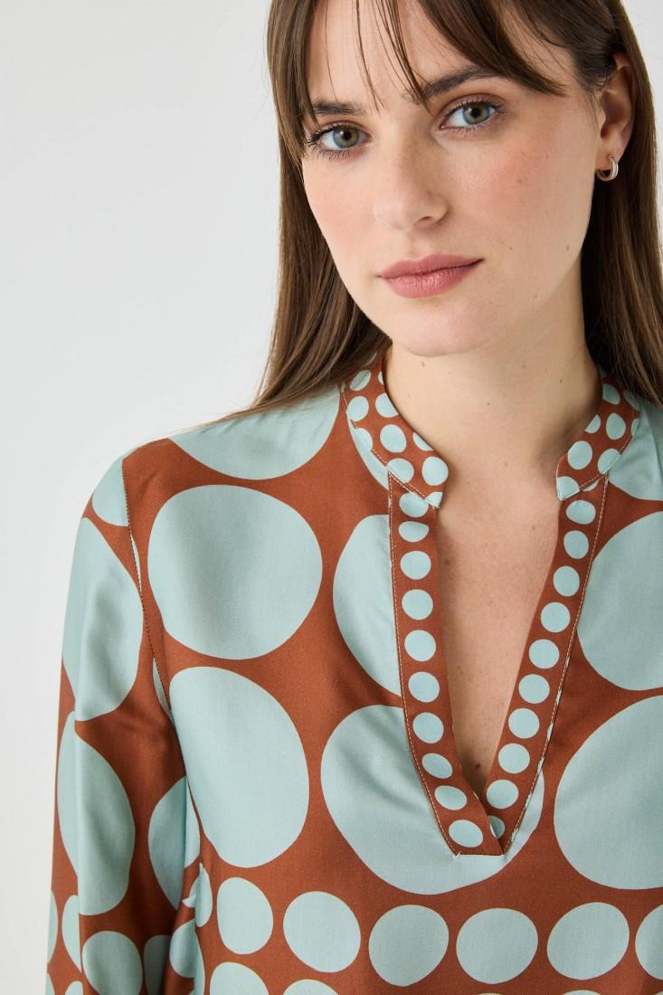 Zanetti 1965 Blusa con stampa geometrica Vendite Flash