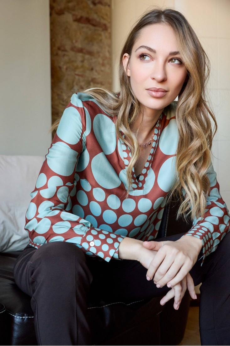 Zanetti 1965 Blusa con stampa geometrica Vendite Flash