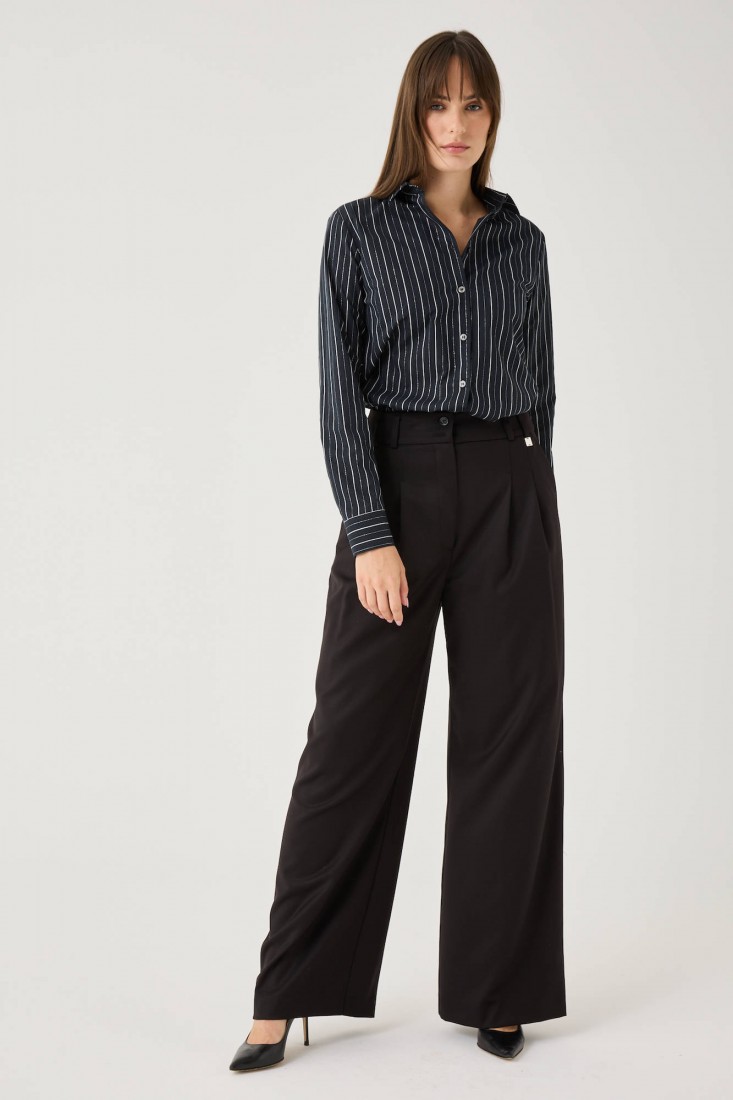 Zanetti 1965 Pantalone ampio in caldo misto viscosa stretch Presa