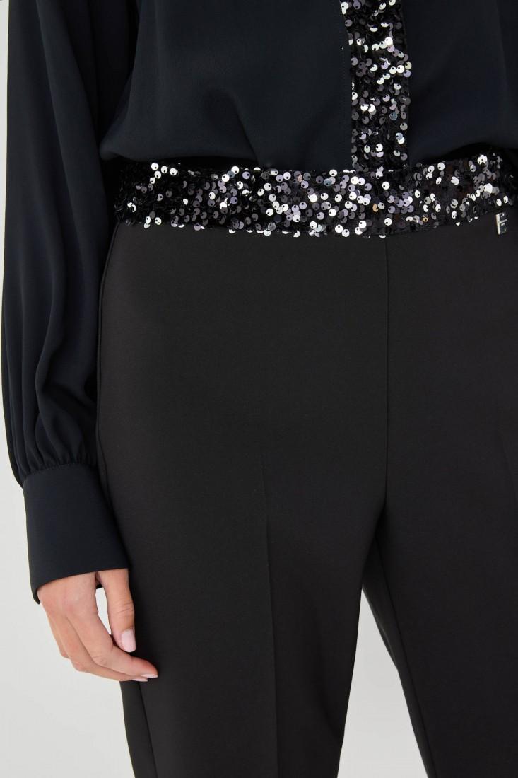 Zanetti 1965 Pantalone stretch con paillettes Offerta