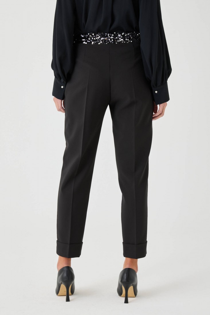 Zanetti 1965 Pantalone stretch con paillettes Offerta