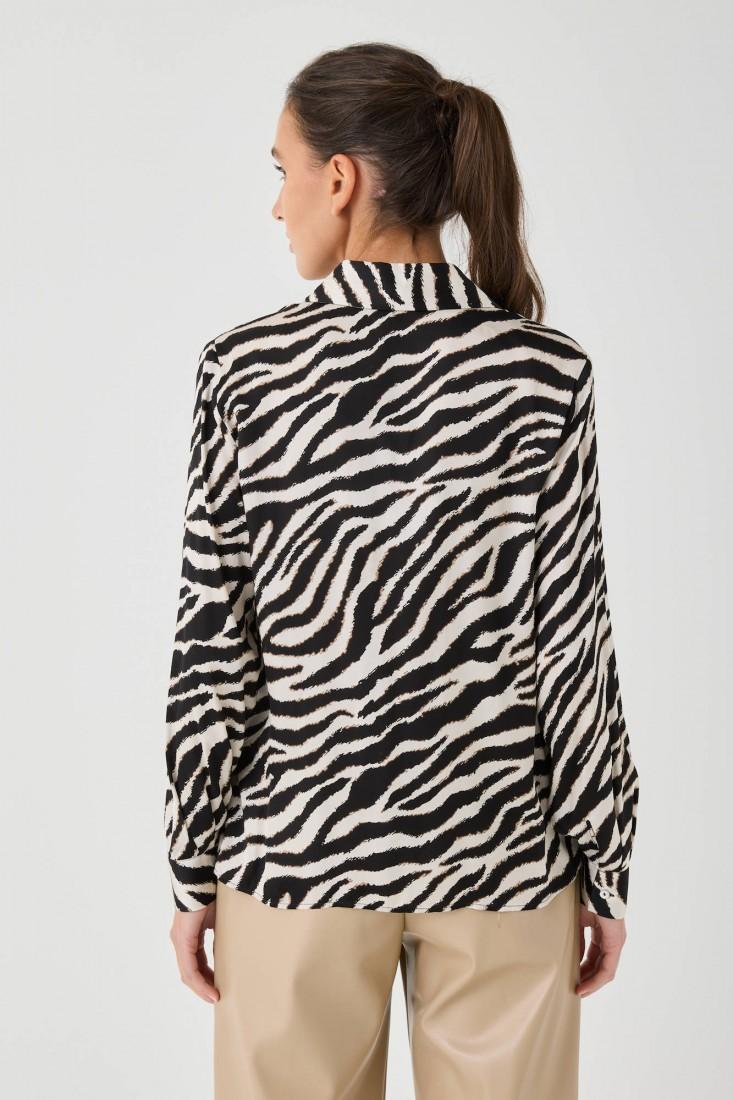 Zanetti 1965 Camicia con stampa animalier Vendita Economica