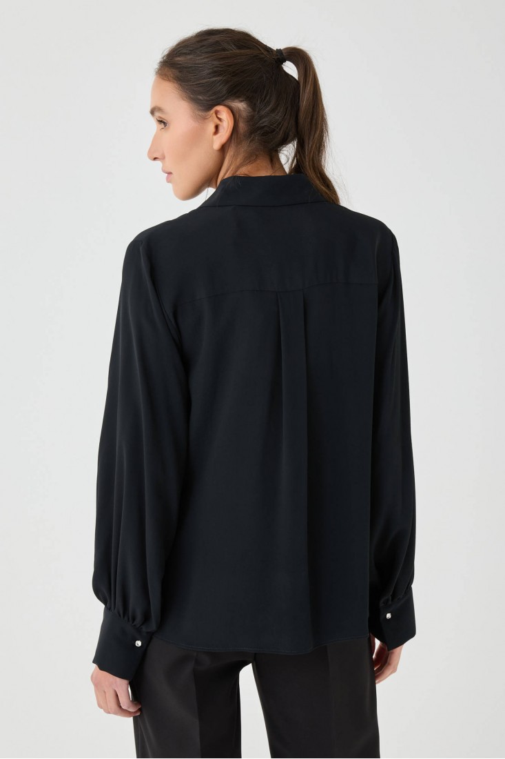 Zanetti 1965 Camicia con paillettes in crepe de chine In Saldo