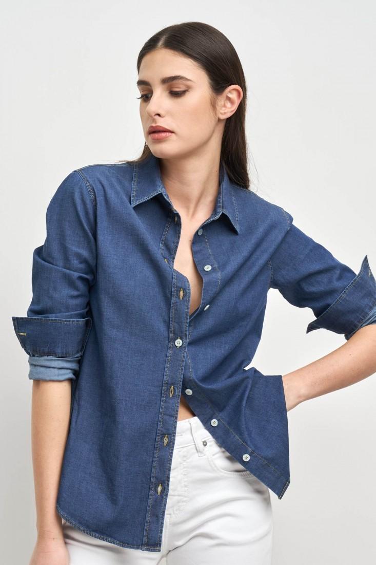 Zanetti 1965 Camicia in denim stretch STEFY Nuovo