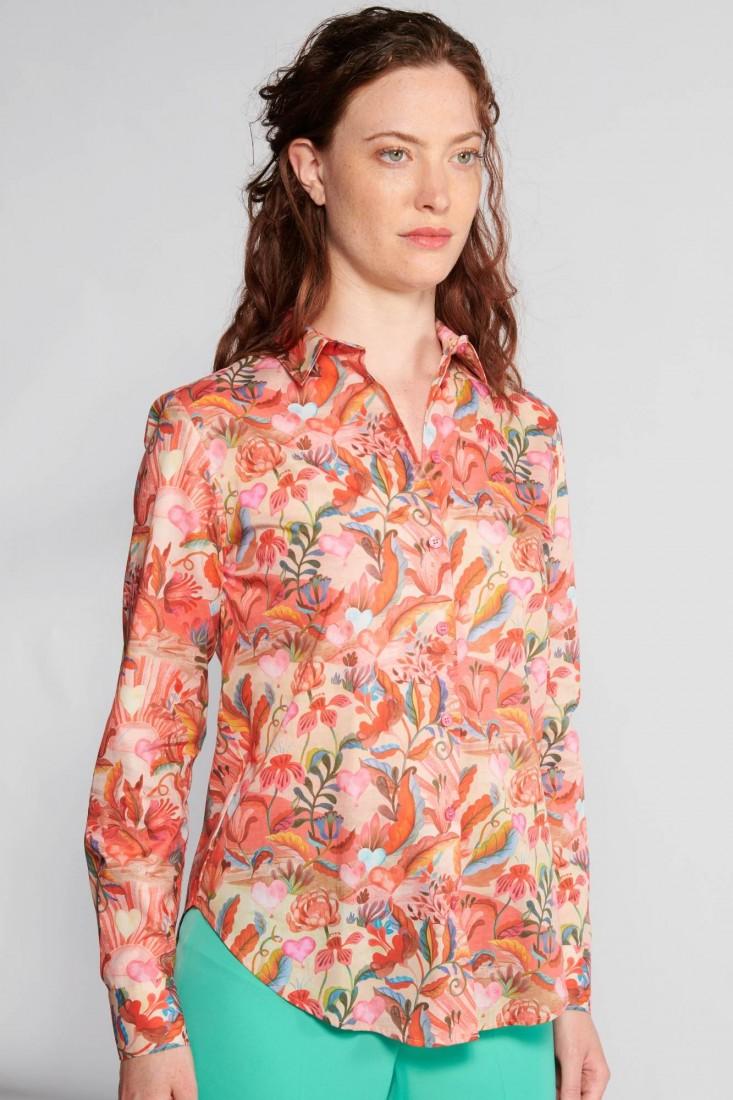 Zanetti 1965 Camicia in cotone stampato LIberty Qualità