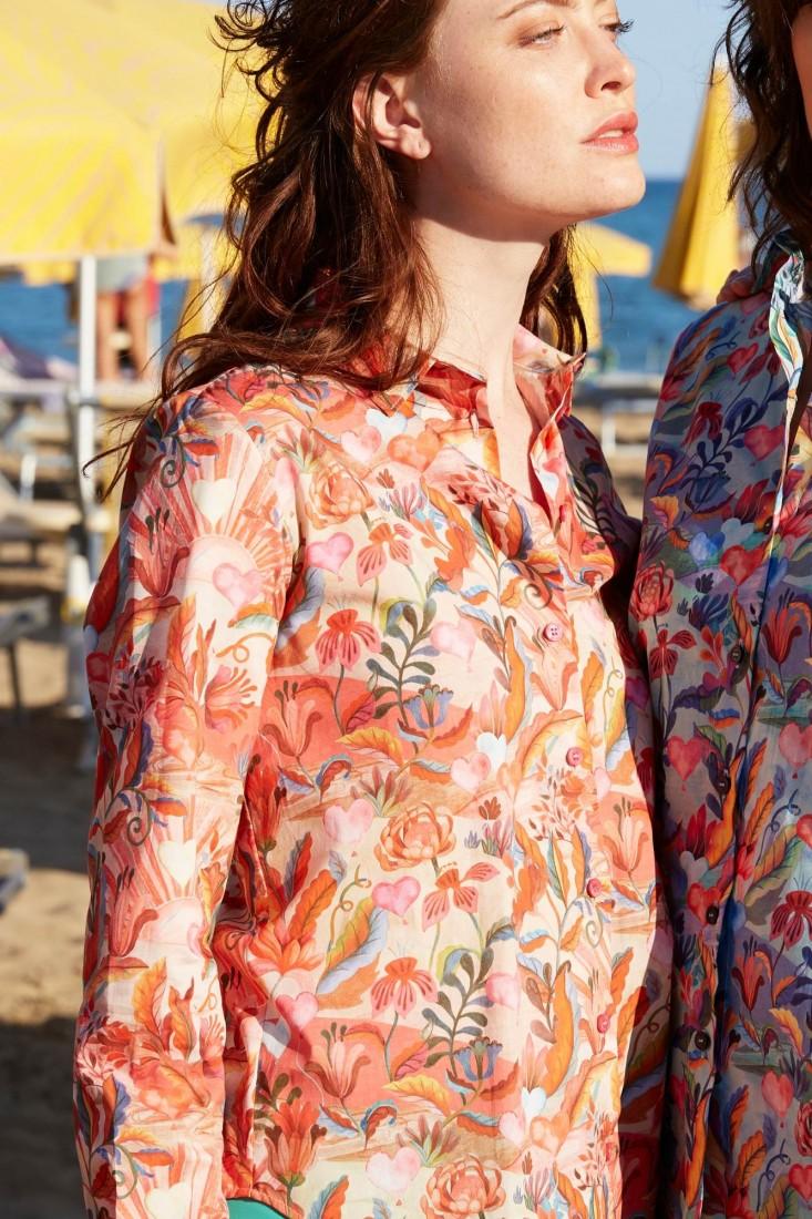 Zanetti 1965 Camicia in cotone stampato LIberty Qualità