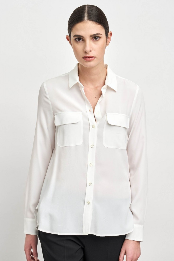 Zanetti 1965 Camicia in misto seta con tasche frontali CLOE Promozione