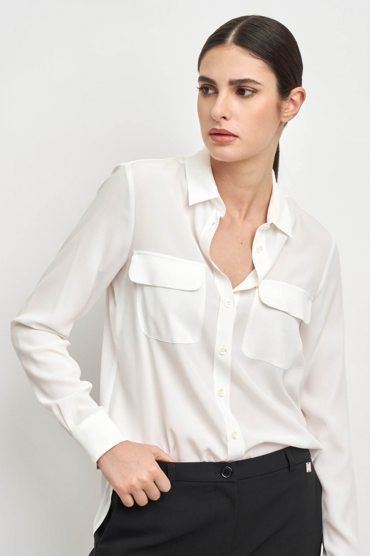 Zanetti 1965 Camicia in misto seta con tasche frontali CLOE Promozione
