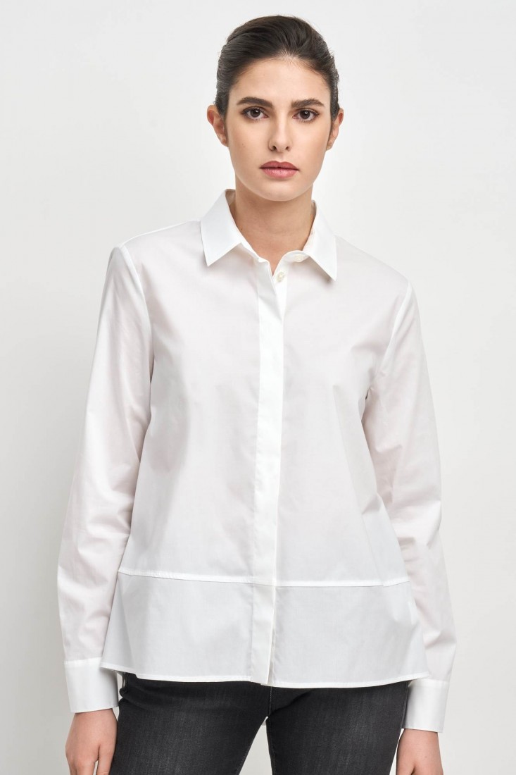 Zanetti 1965 Camicia asimmetrica in cotone Spedizione Gratuita