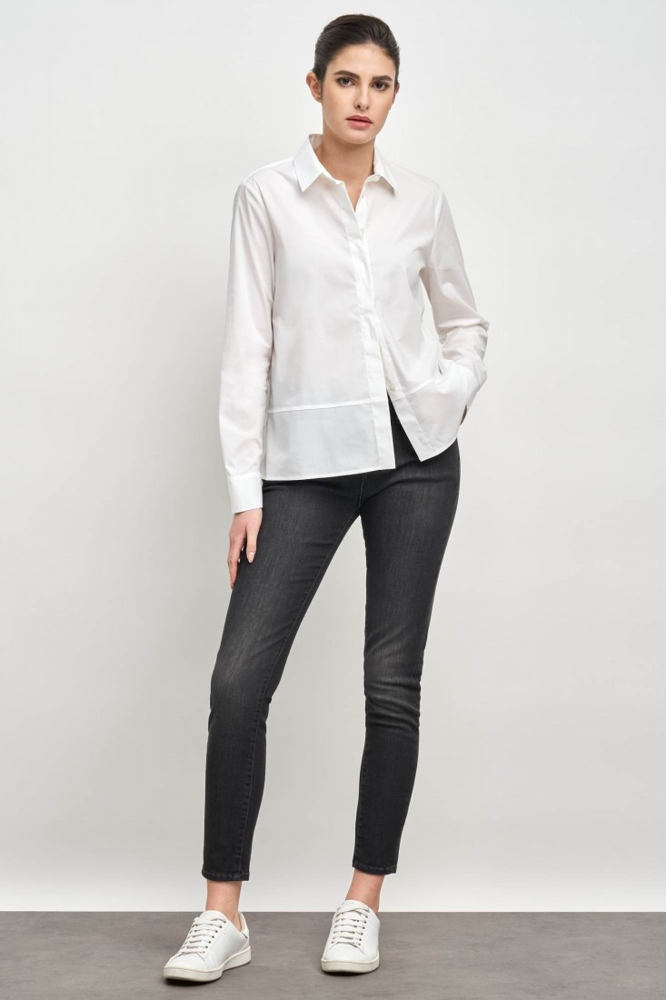 Zanetti 1965 Camicia asimmetrica in cotone Spedizione Gratuita
