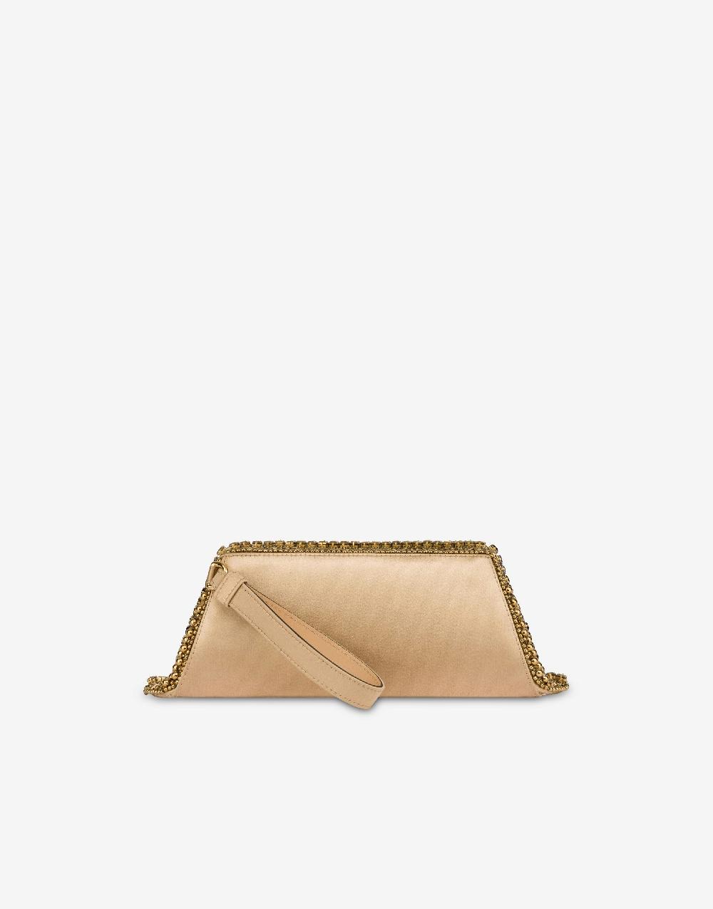 Alberta Ferretti Box clutch in raso con ricamo perline e strass Offerta Anniversario