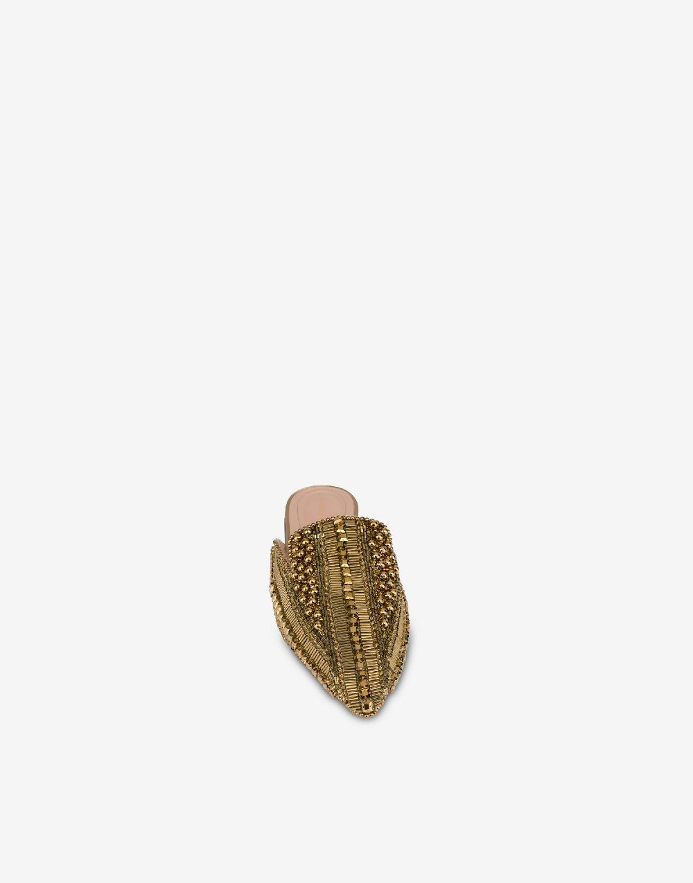 Alberta Ferretti Mia Mule in raso con ricamo perline e strass Offerta migliore