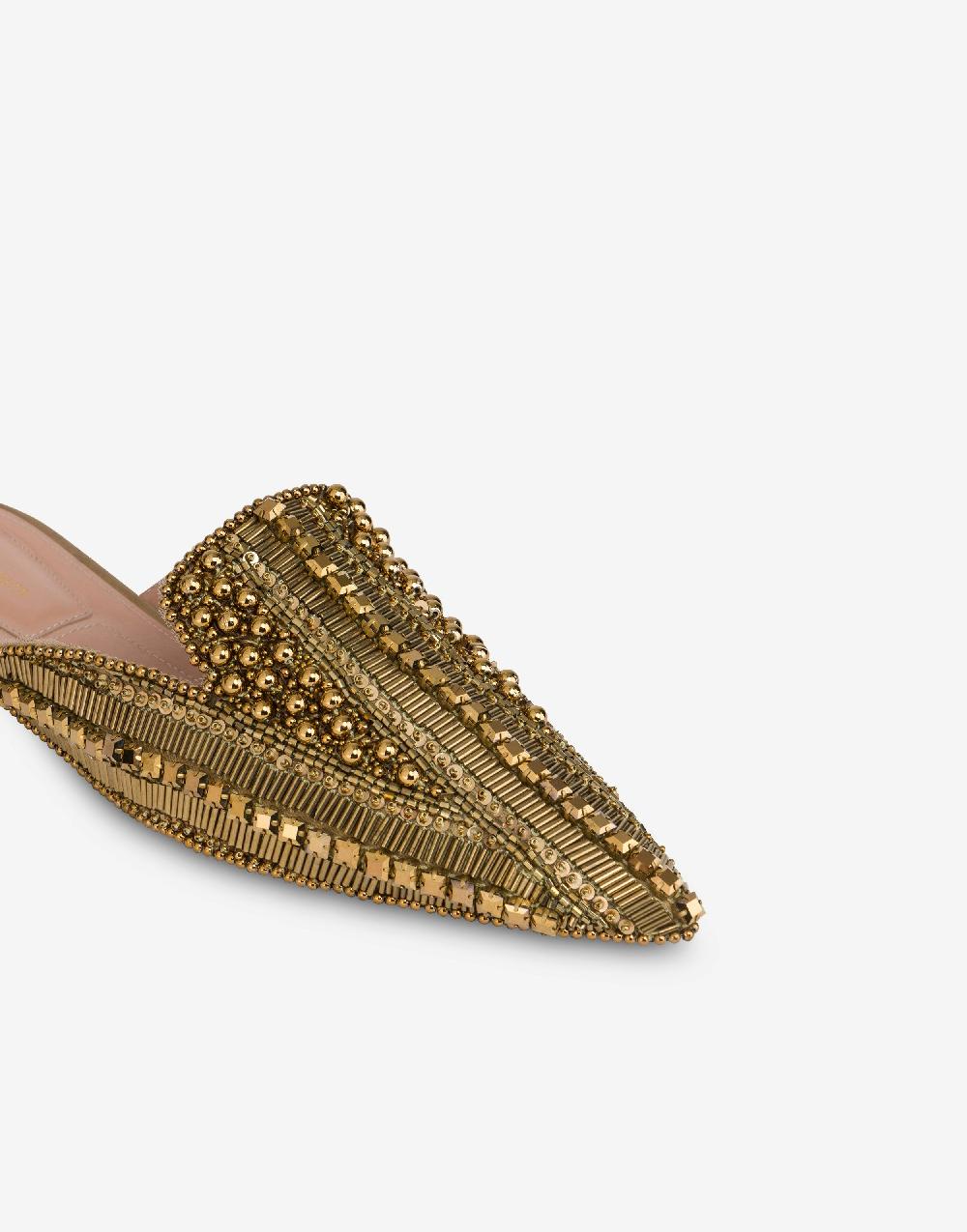 Alberta Ferretti Mia Mule in raso con ricamo perline e strass Offerta migliore