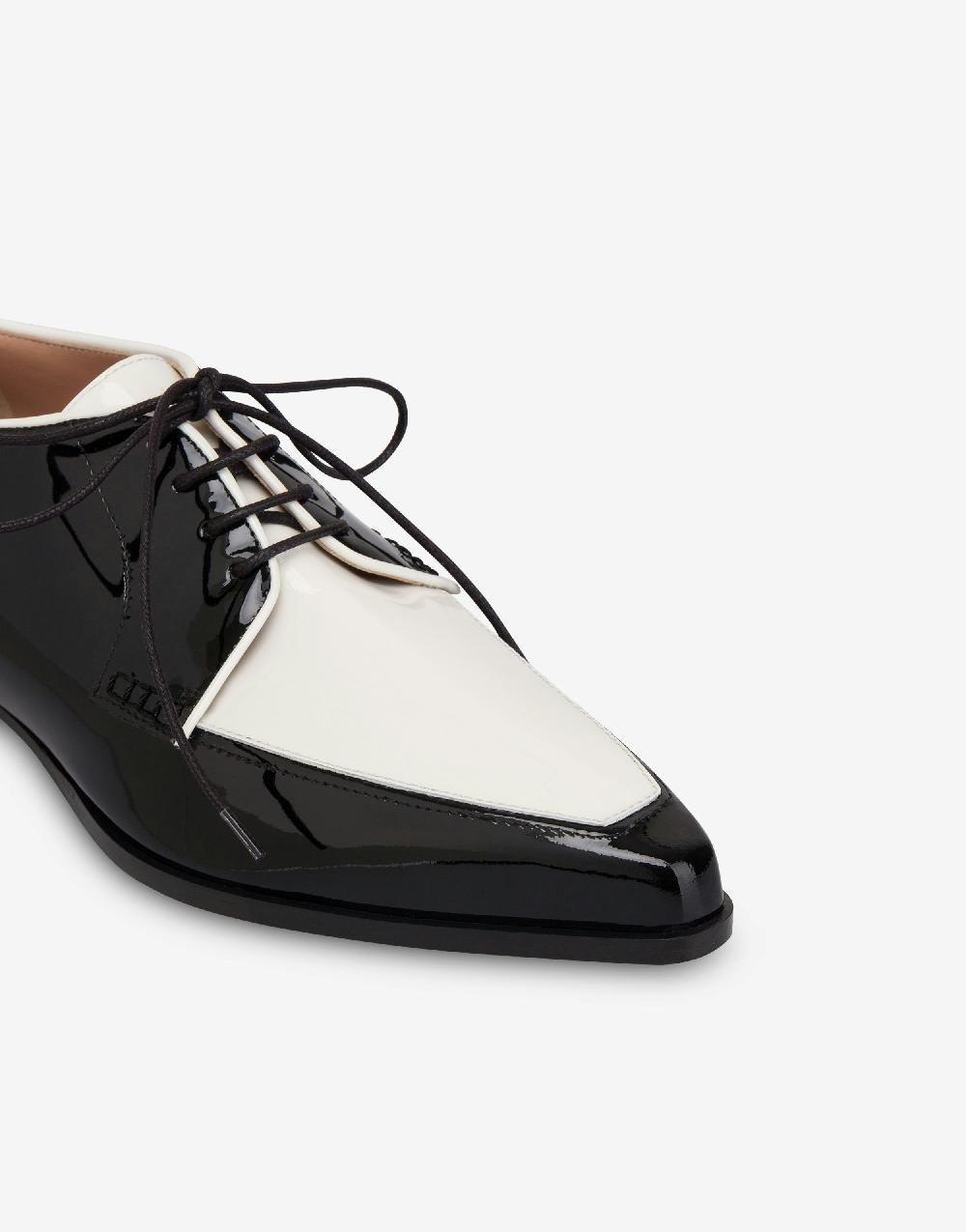 Alberta Ferretti Derby in vernice bicolore Nuovi prodotti