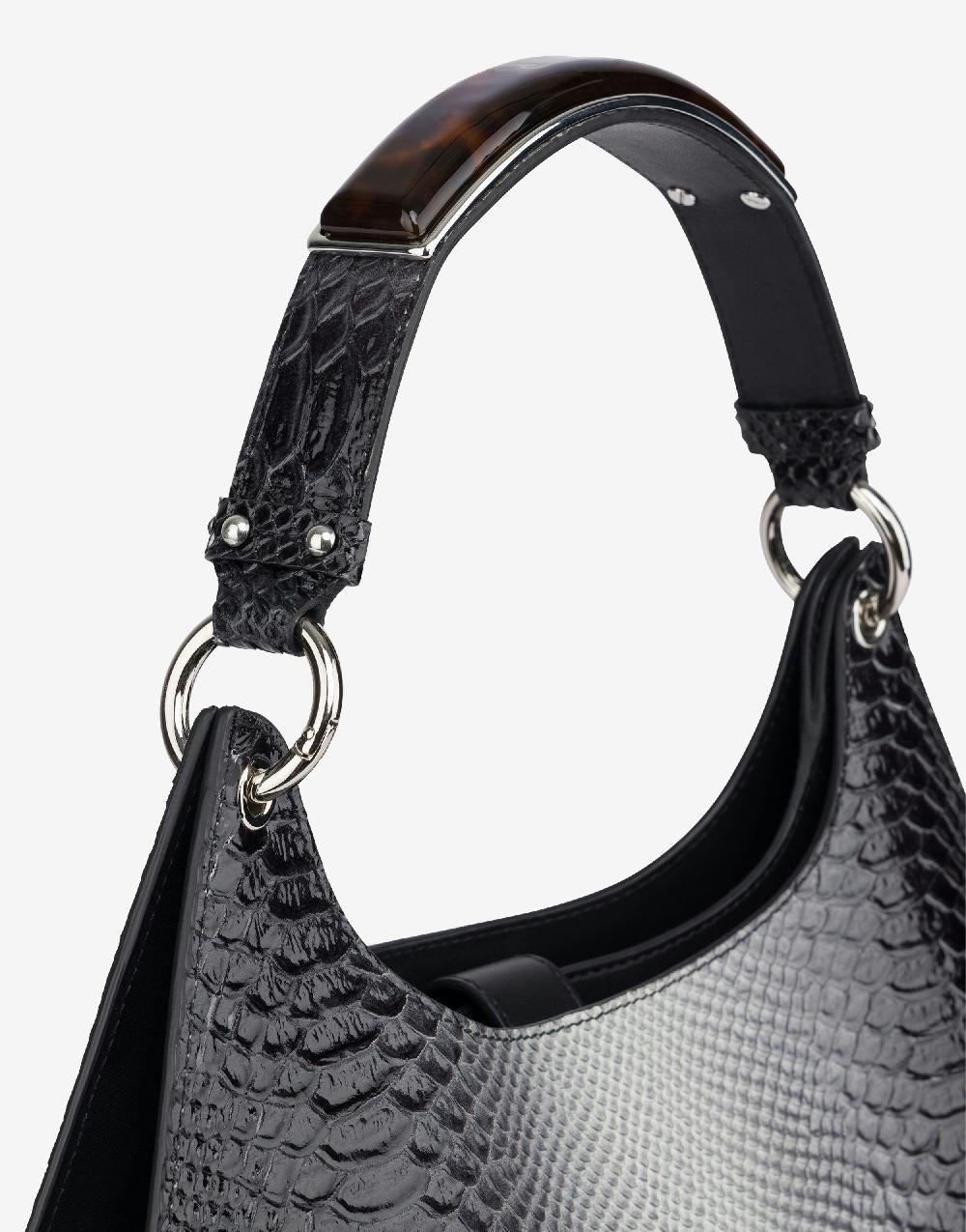 Alberta Ferretti Hobo bag in vitello stampa bicolor degradé Offerte speciali