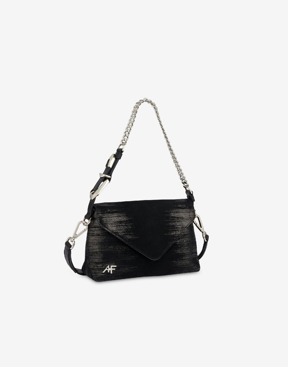 Alberta Ferretti Dori bag small in camoscio con serigrafia lamina Enormi risparmi