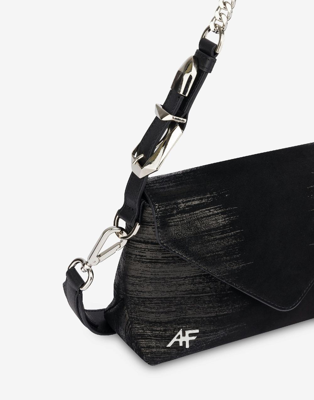 Alberta Ferretti Dori bag small in camoscio con serigrafia lamina Enormi risparmi