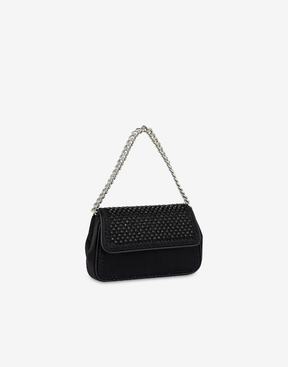 Alberta Ferretti Borsa a spalla in raso con ricamo strass Prezzo basso