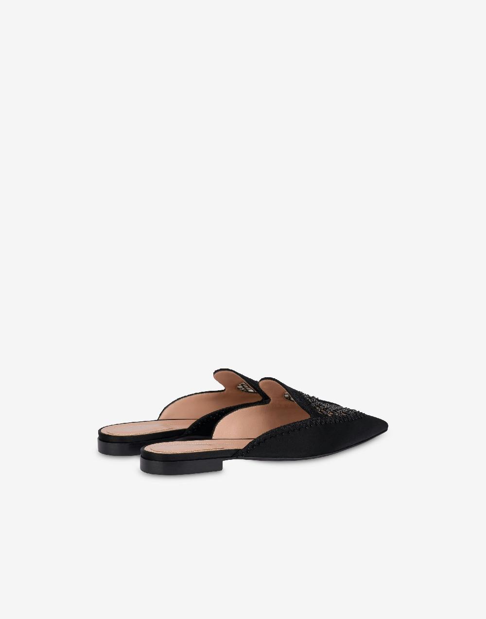 Alberta Ferretti Mia Mule in raso con ricamo strass Rilascio limitato